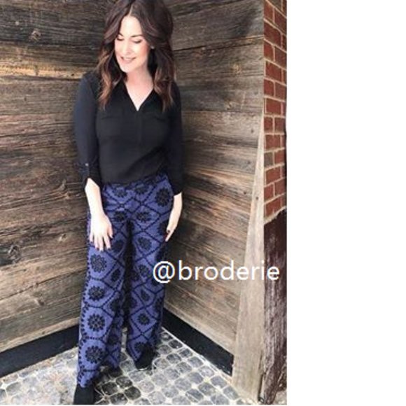 Anthropologie Embroidered Eyelet Wide-Leg - Picture 9 of 9